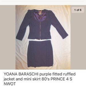 YOANA BARASCHI purple fitted sexy skirt and jacket
